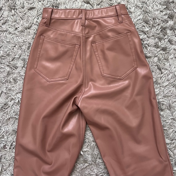 Abercrombie curve love high rise 90s straight leather pants - Picture 6 of 7